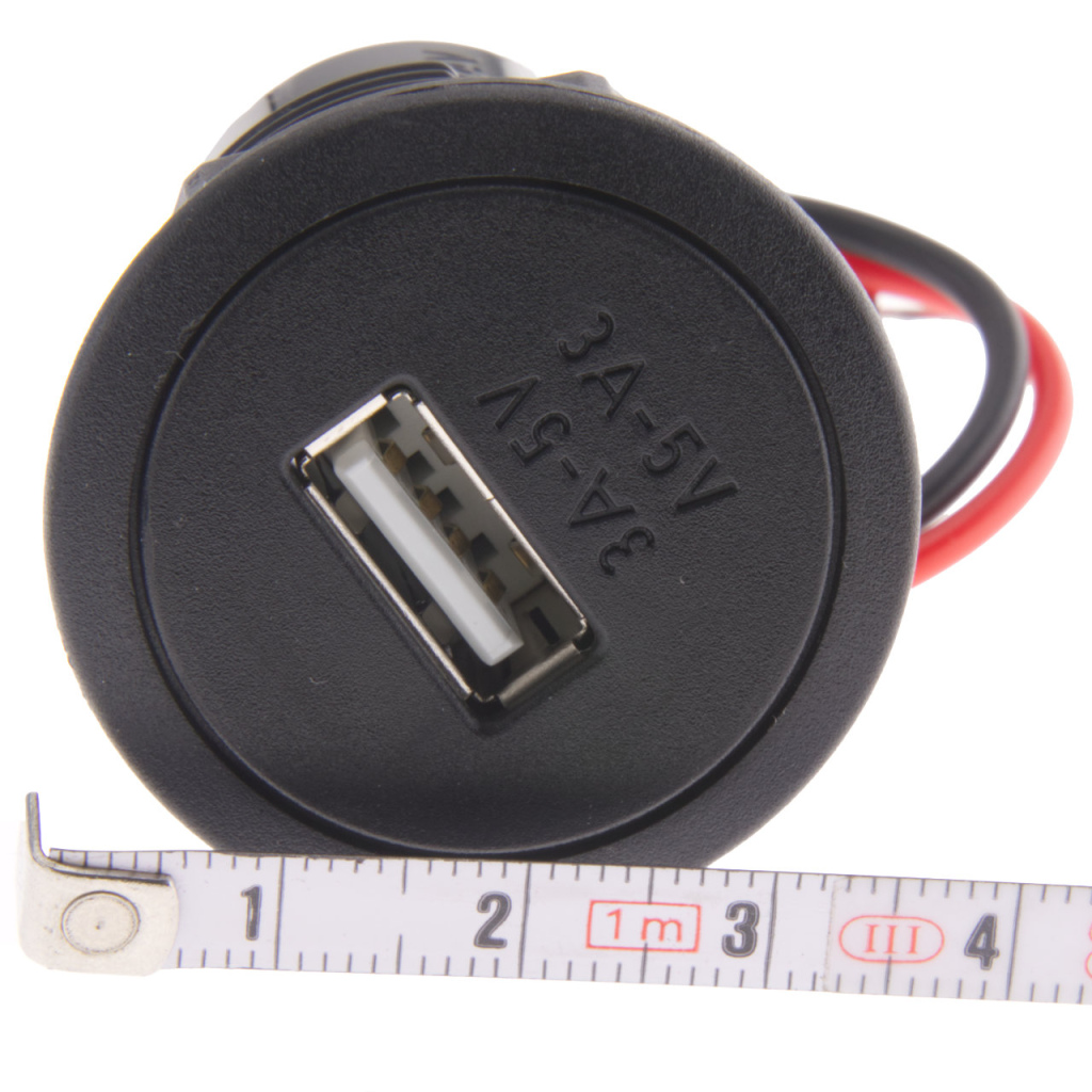 BBAtechniek - USB A-1x 5VDC 1A inbouw zwart (1x)