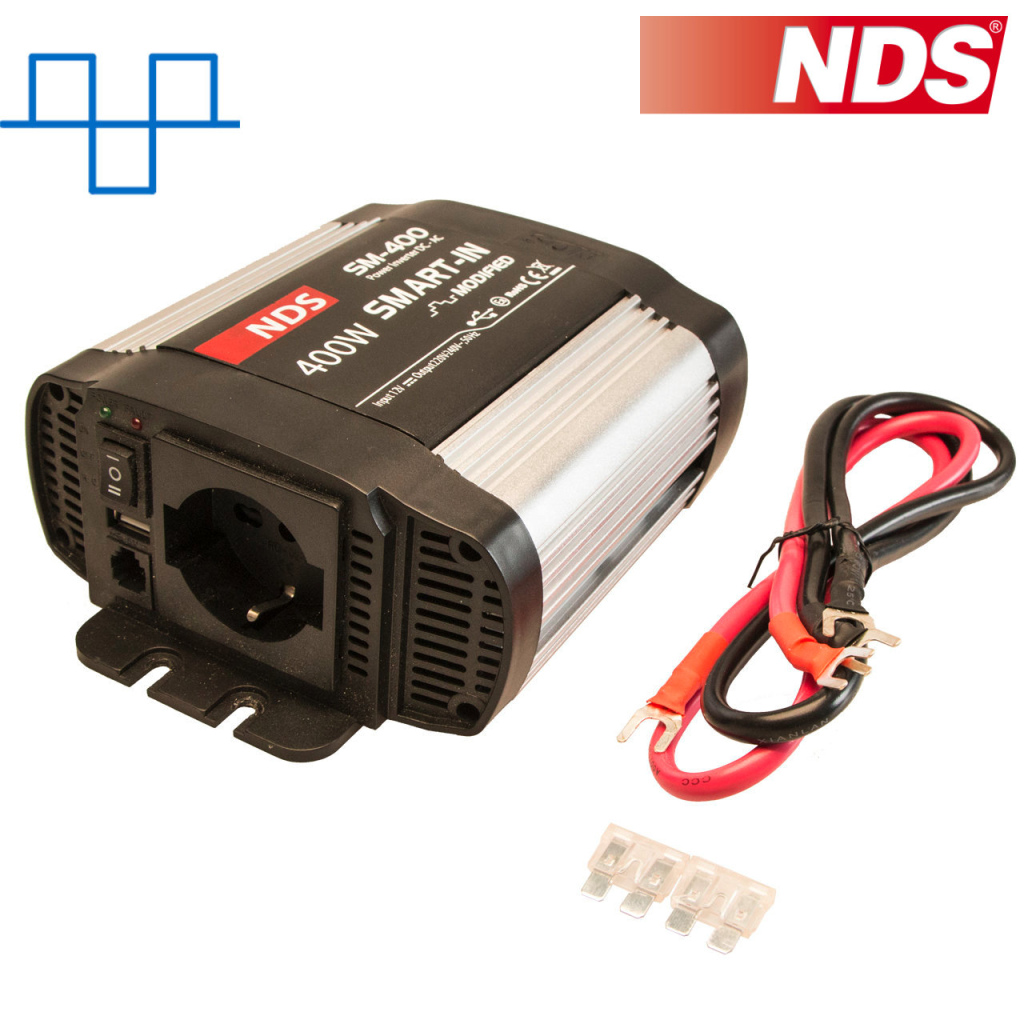 BBAtechniek - NDS SM-400 inverter 12V 400W USB-uitgang (1x)