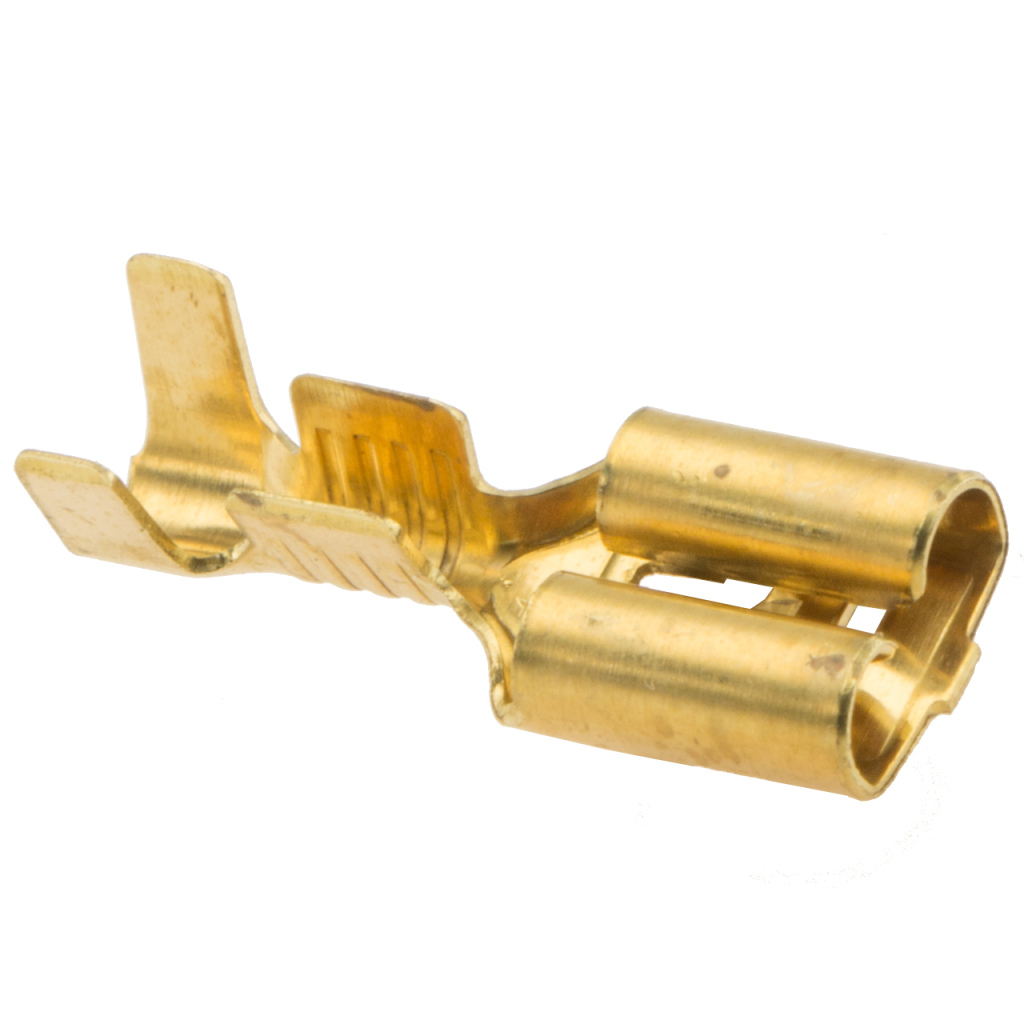 BBAtechniek - Vlakstekerhuls messing 6.3 1.5-2.5mm² (100x)