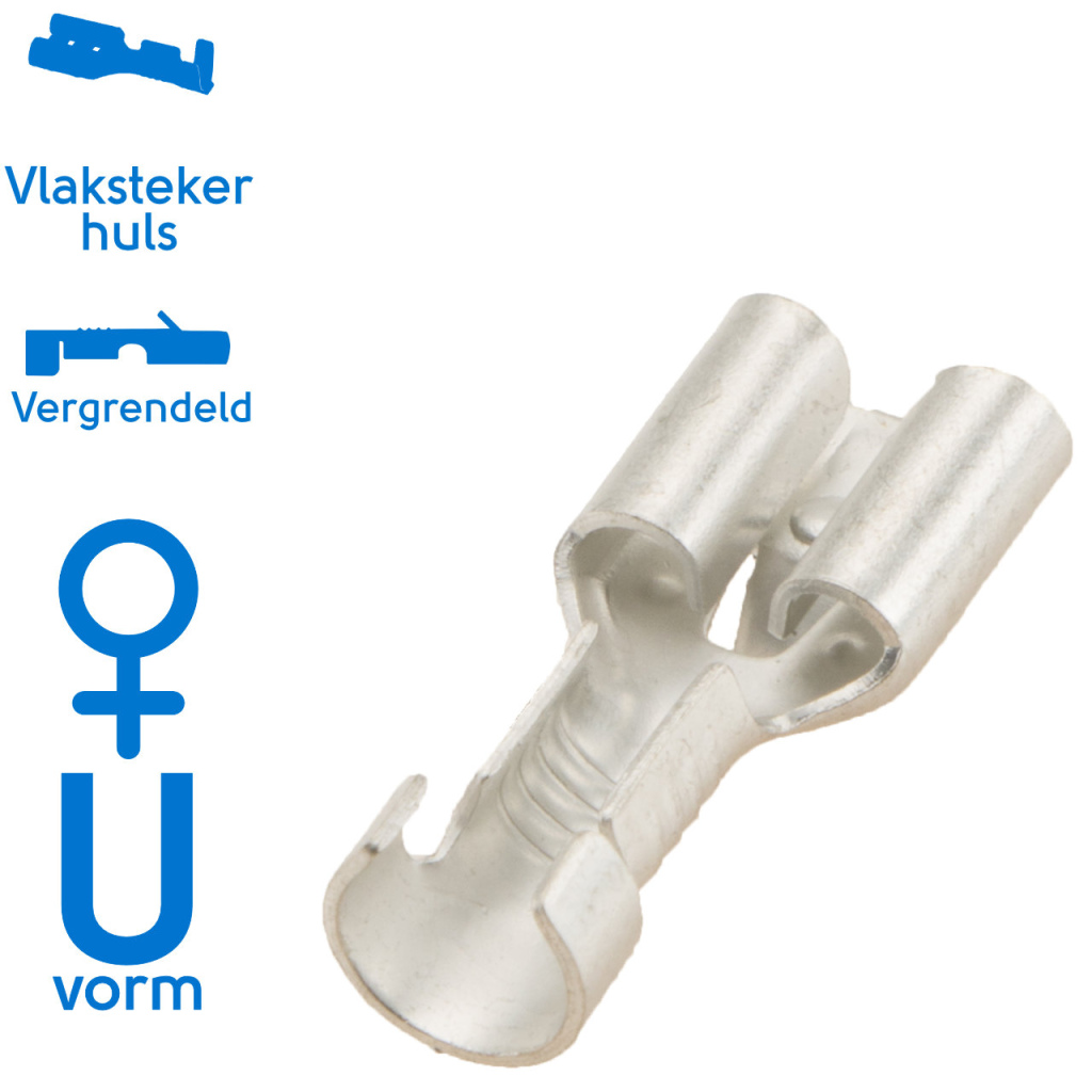 BBAtechniek - Vlakstekerhuls vertind 6.3 1.5-2.5mm² (100x)