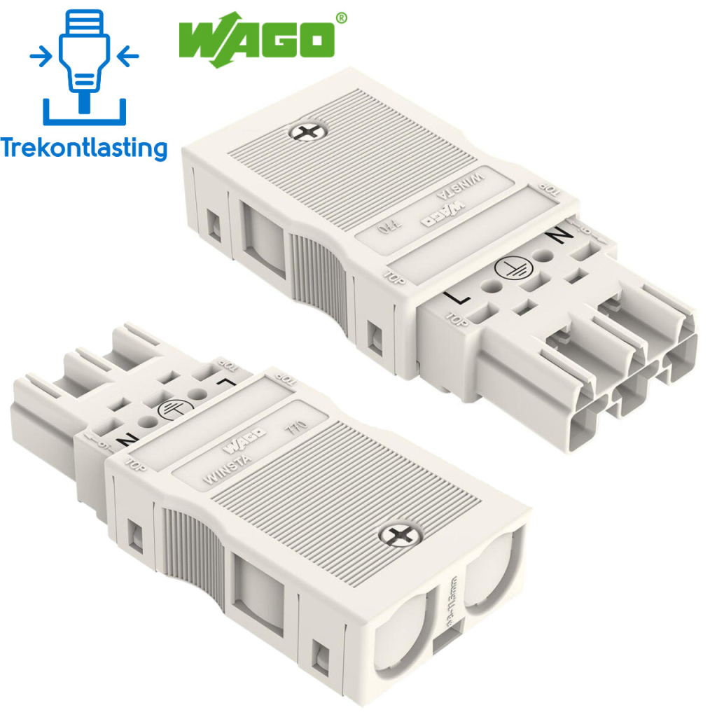 BBAtechniek - Wago Winsta Midi connector male wit (5x)