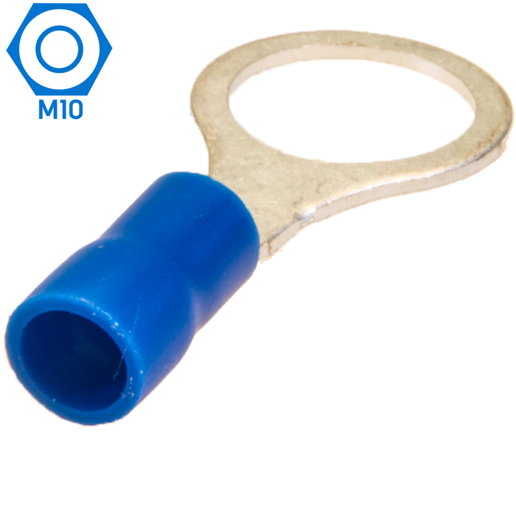 BBAtechniek - Kabelschoen ring M10 Ø10.5mm blauw (100x)
