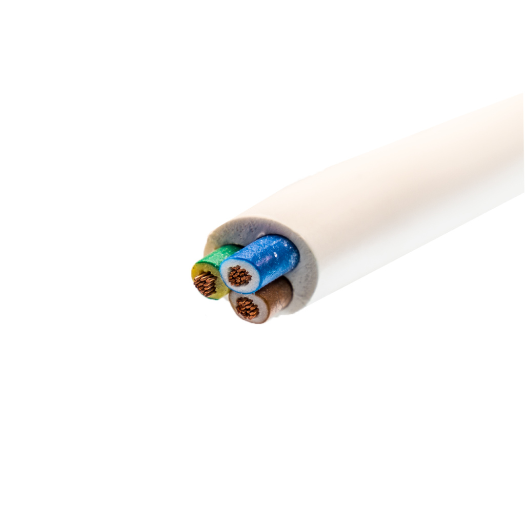 BBAtechniek - VMVL kabel 3-aderig 3x1.5mm2 wit (2.5m)