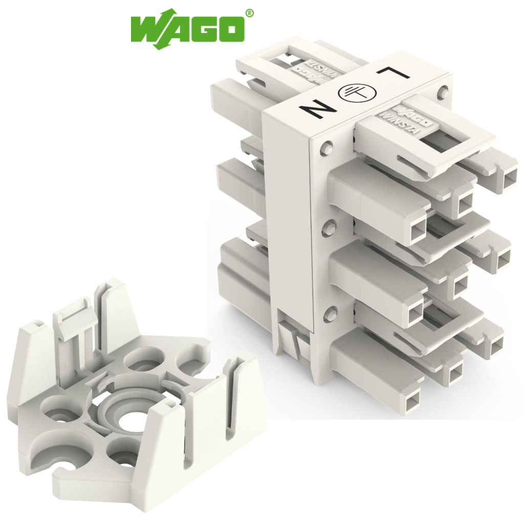 BBAtechniek - Wago Winsta Midi verdeelblok + montageplaat (1x)