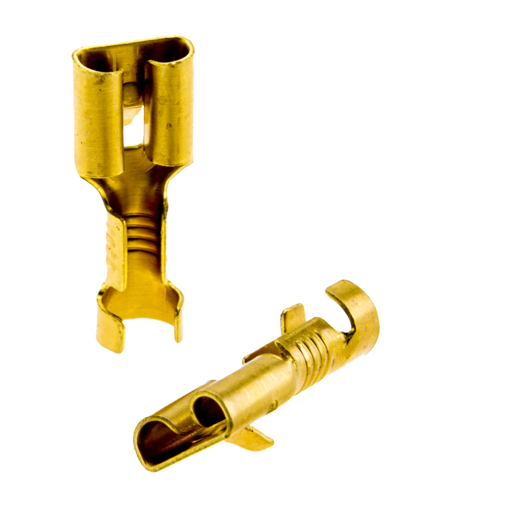 BBAtechniek - Vlakstekerhuls messing 6.3, 1.5 -2.5mm² (100x)