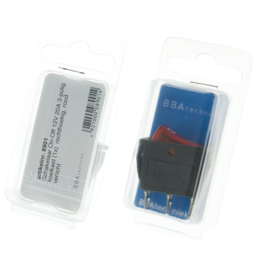 BBAtechniek - 12V 20A 3-polig On-Off schakelaar koelkast (1x)