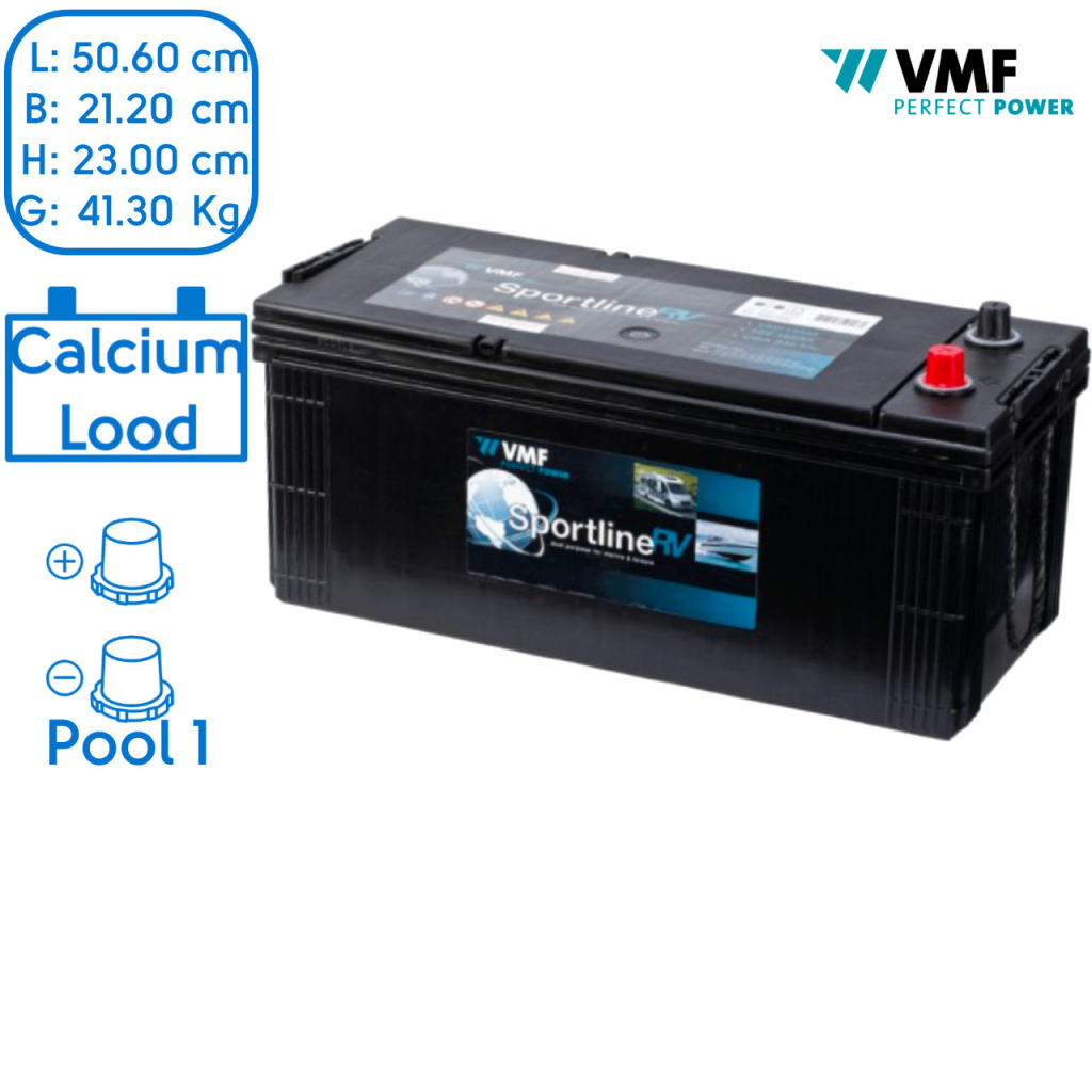 BBAtechniek - 12V 165A VMF Sportline semi-tractie accu (1x)