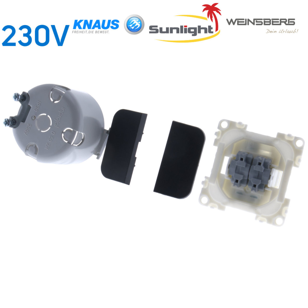 BBAtechniek - S 30.000 wip-serieschakelaar 230V zwart (1x)