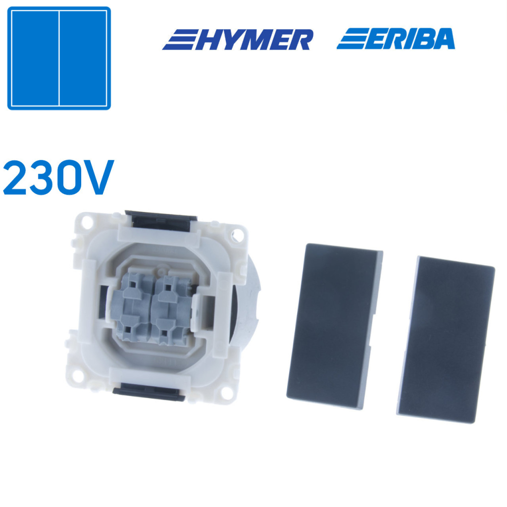 BBAtechniek - Drukvlakschakelaar dubbel 1-polig 10A S20.000 (1x)