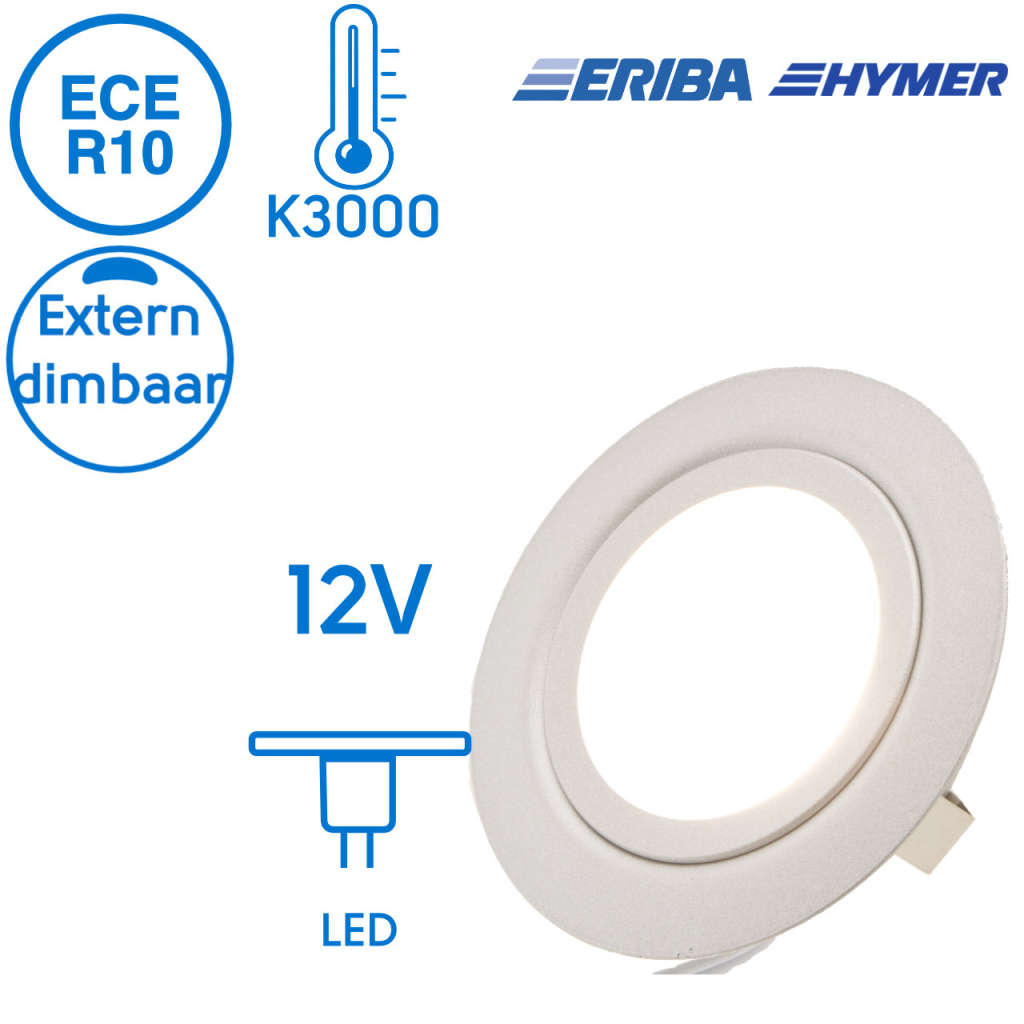 BBAtechniek - Dometic LED spot Cario 12V 2W ECE R10 zilver (1x)