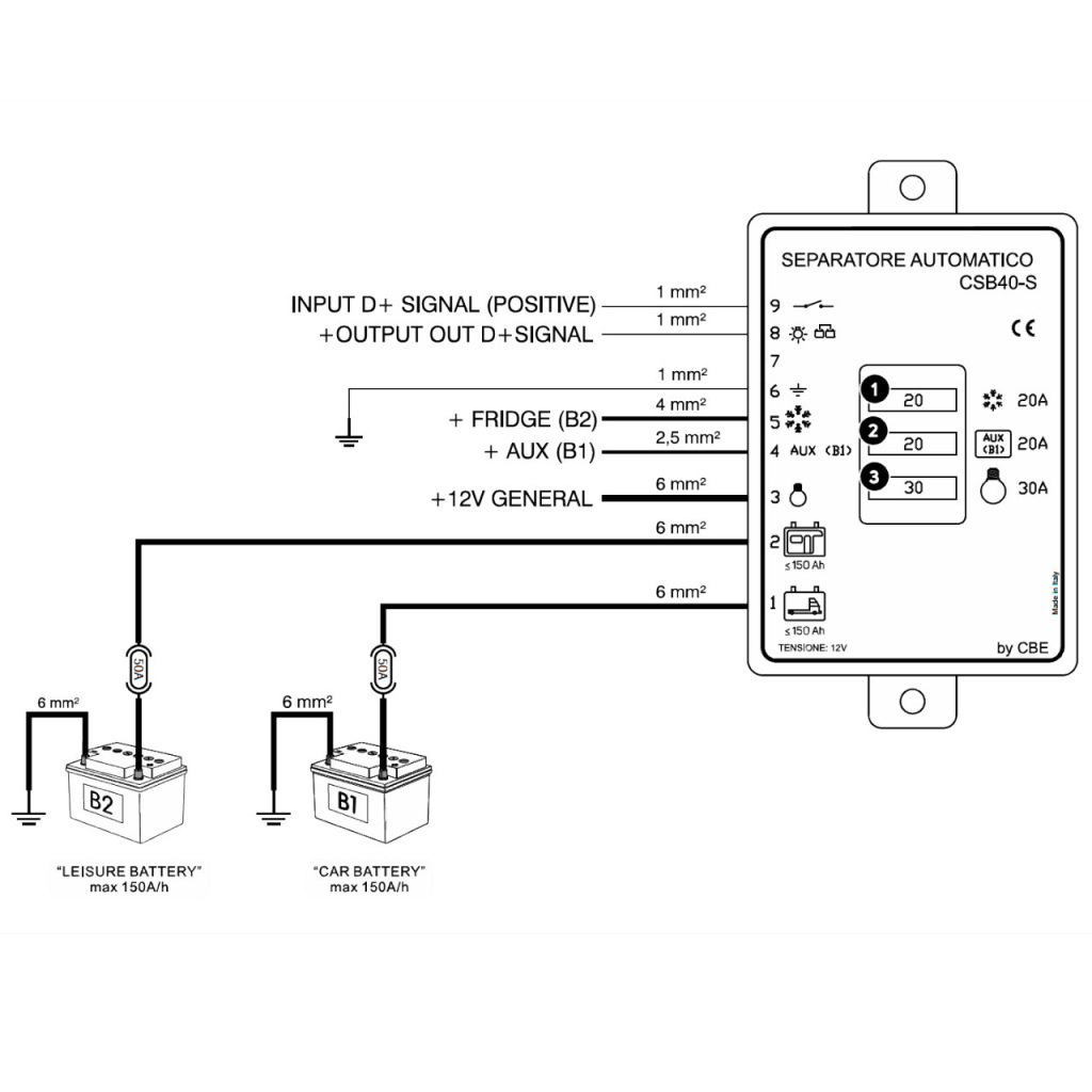 BBAtechniek - CBE CSB40-S automatische accu verdeler (1x)