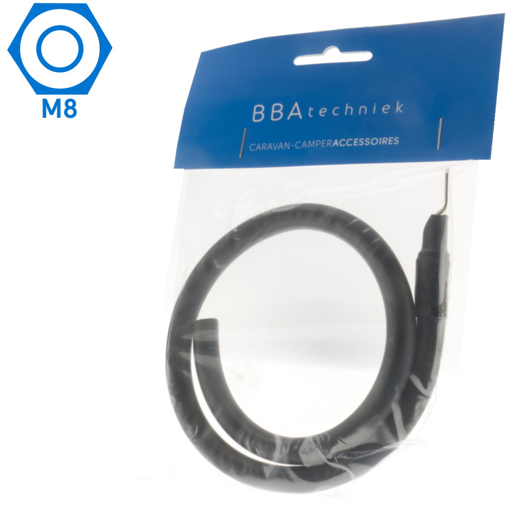 BBAtechniek - 25mm2 accu kabel flexibel zwart 1x M8 (0.5m)