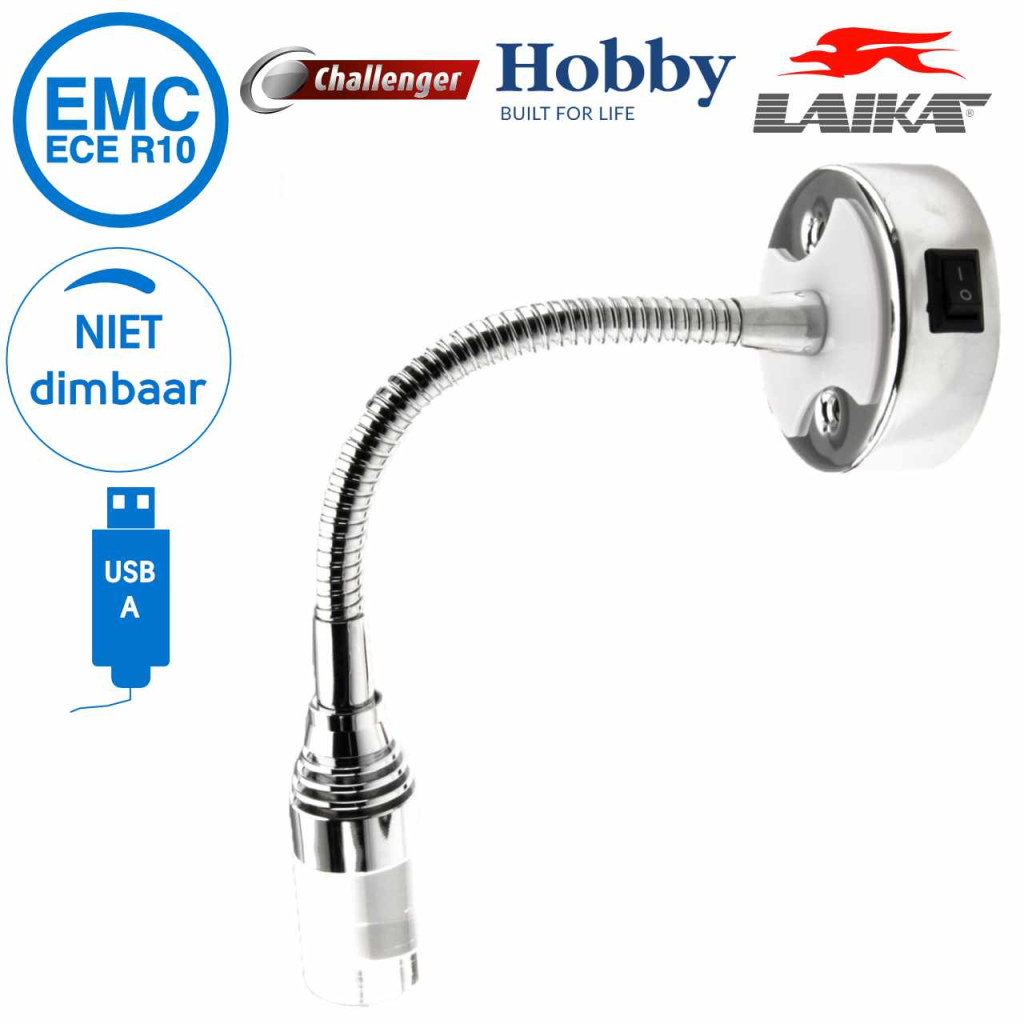 BBAtechniek - Venice flex LED lamp 12V 1W 3000K 60lm USB (1x)