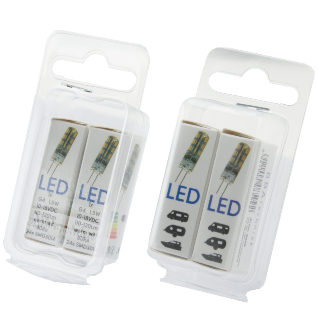 BBAtechniek - G4 10-18VDC 1.5W 3000K 110lm LED (2x) 