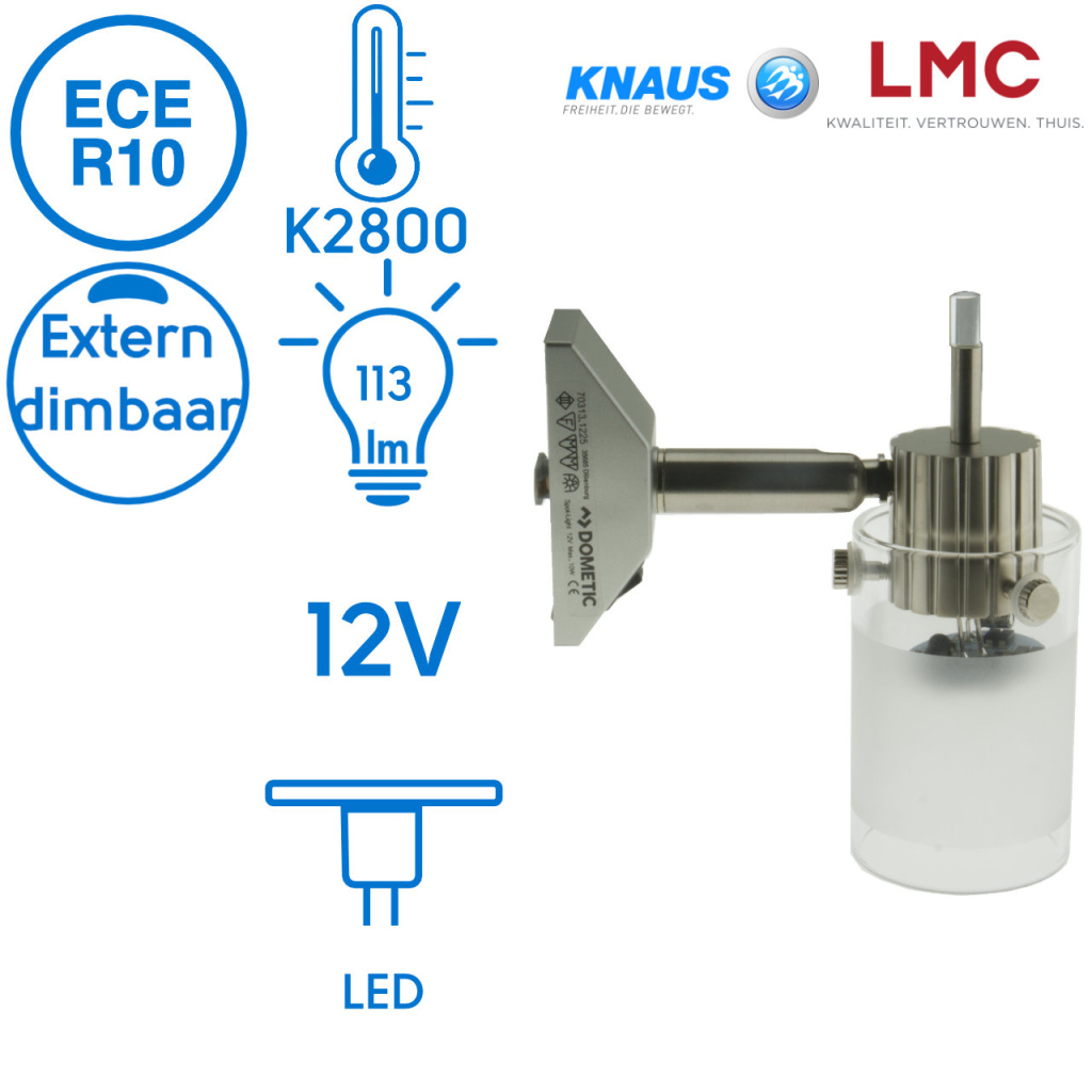 BBAtechniek - Dometic LED rail spot 12V met schakelaar (1x)