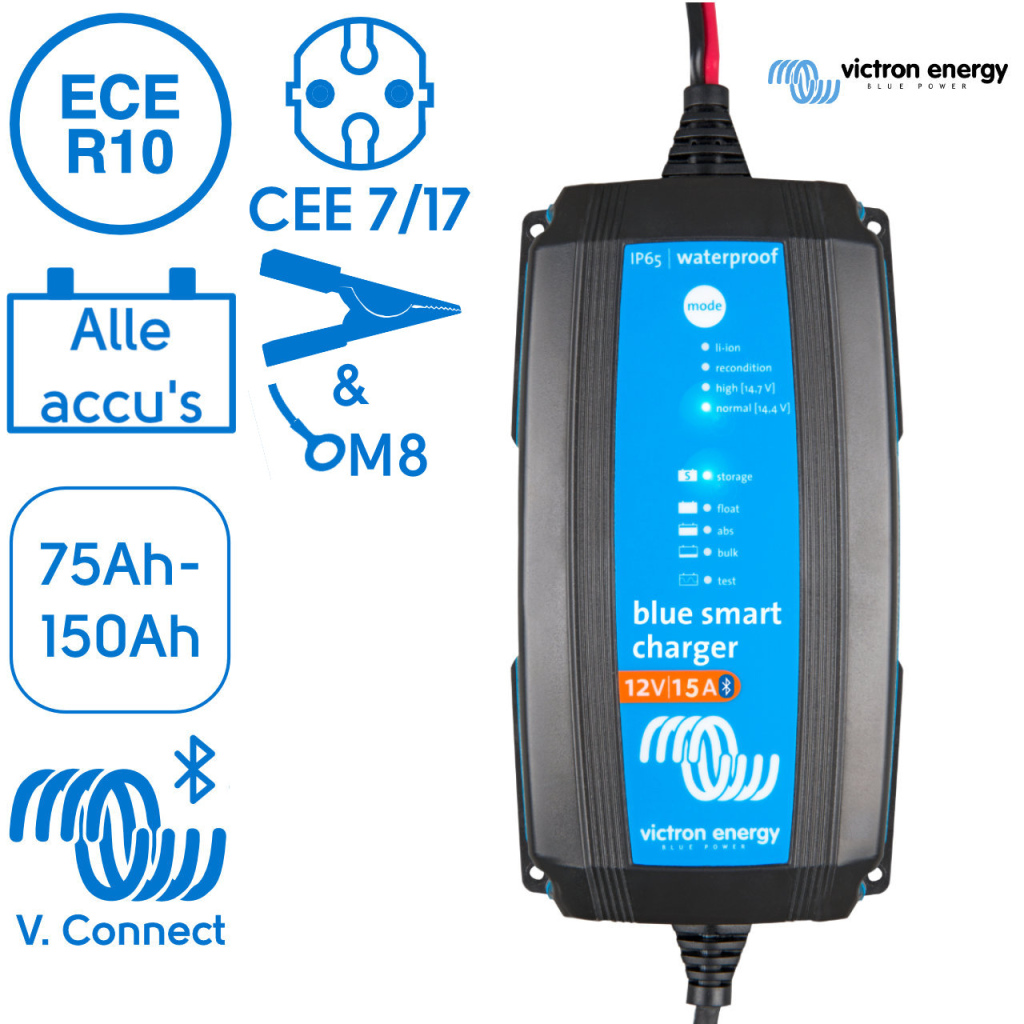 BBAtechniek - Victron Blue Smart IP65 acculader 12/15 (1x)