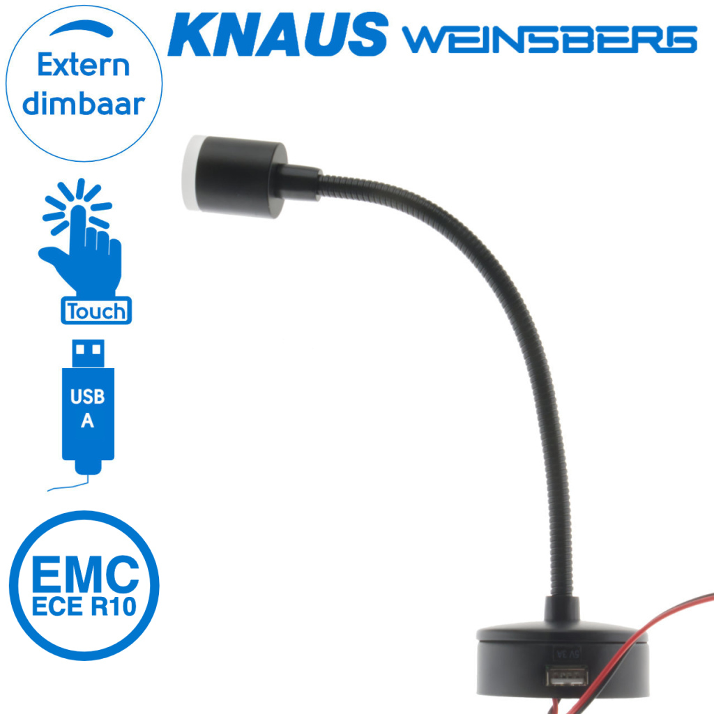 BBAtechniek - Black Swan LED 12V 2W USB 3A 148lm 4000K (1x)