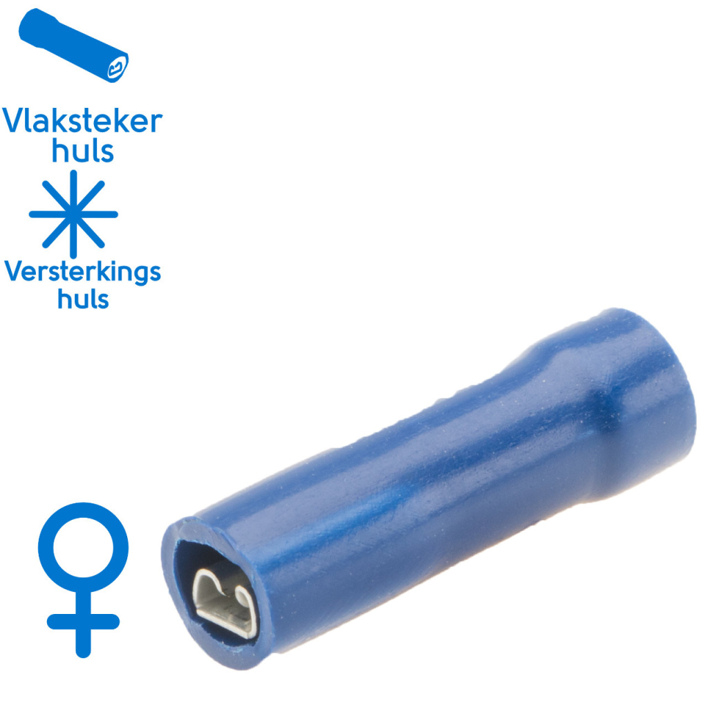 BBAtechniek - Vlakstekerhuls 2.8x0.5mm* blauw (100x)