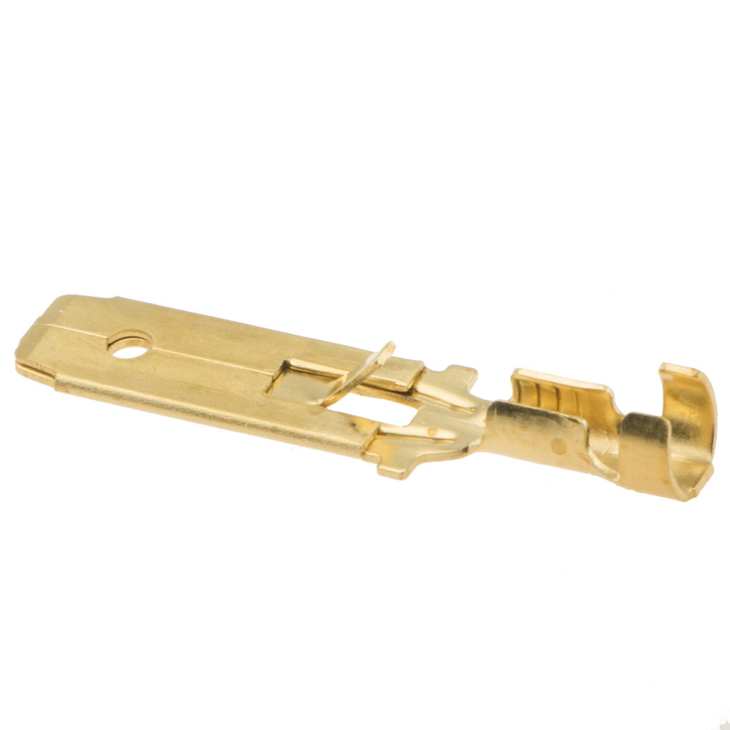 BBAtechniek - Vlaksteker messing 6.3, 0.5 -1.0mm² (100x)