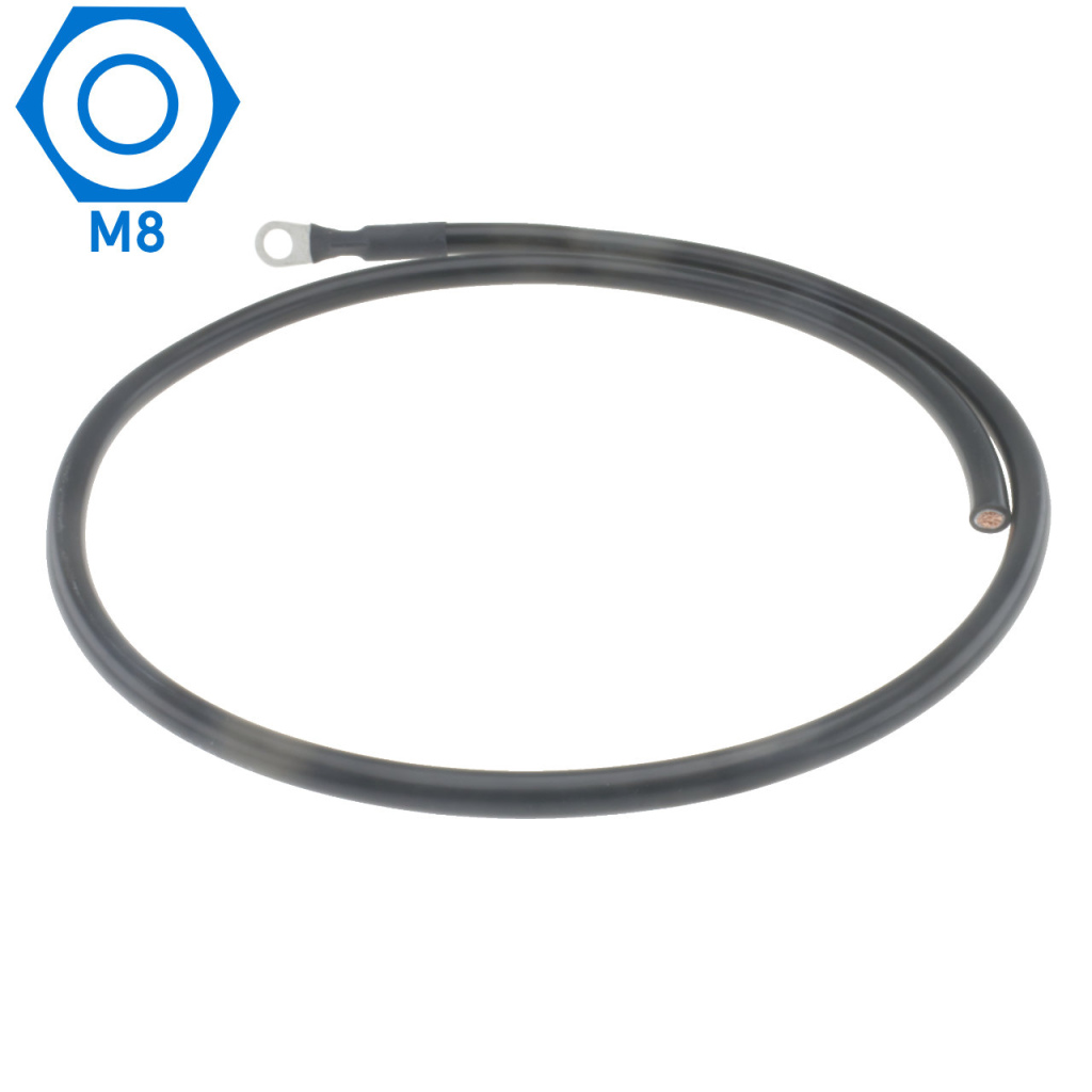 BBAtechniek - 16mm2 accu kabel flexibel zwart M8 (1.0m)