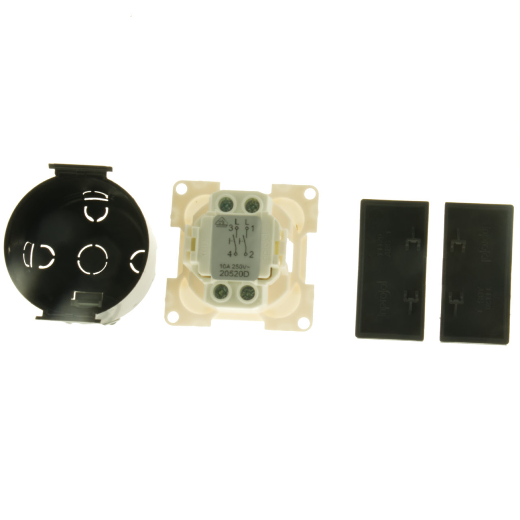 BBAtechniek - Drukvlakschakelaar dubbel 1-polig 10A S20.000 (1x)