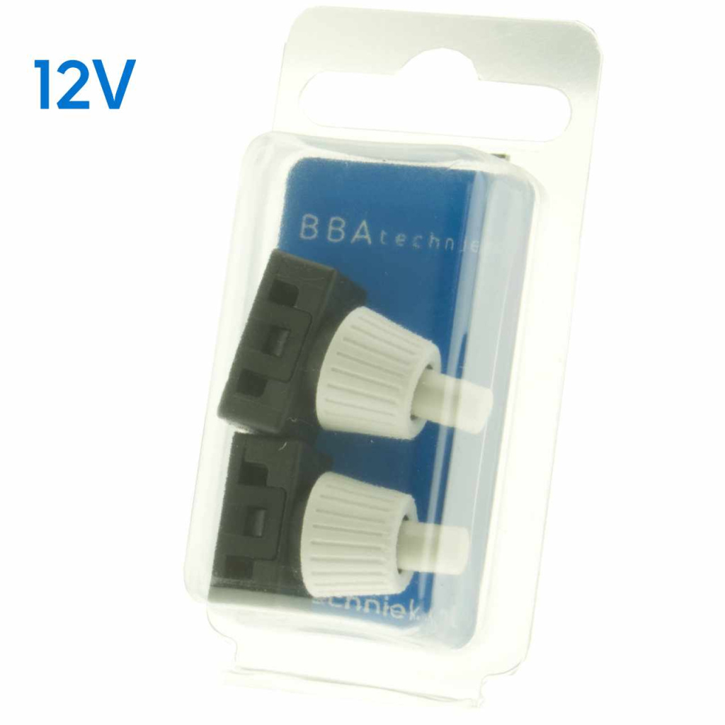 BBAtechniek - 12V On-Off drukschakelaar zwart-wit + wartel (2x)