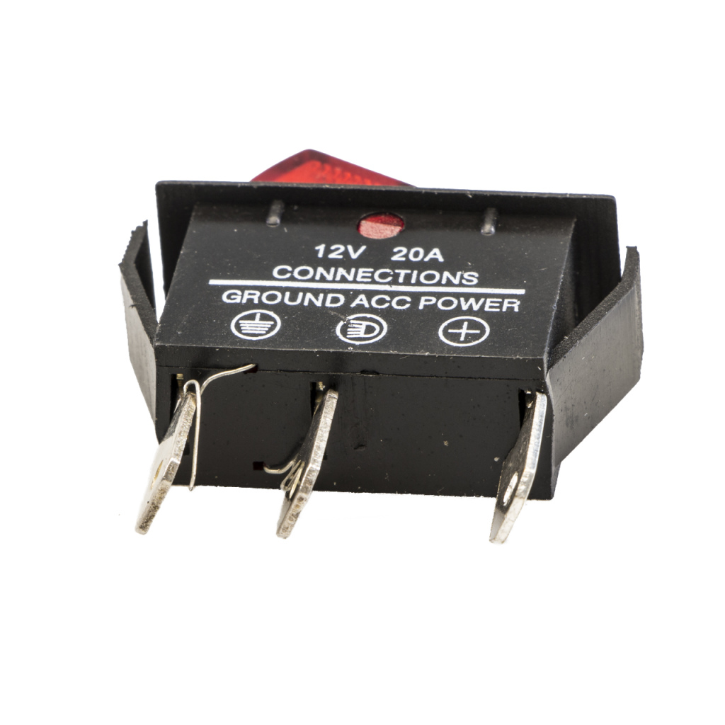 BBAtechniek - 12V 20A 3-polig On-Off schakelaar koelkast (1x)