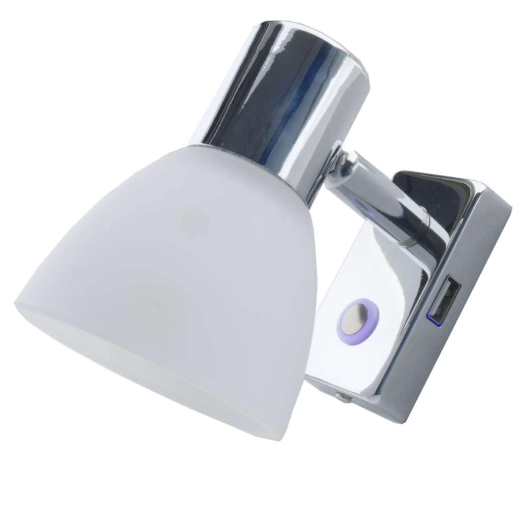 BBAtechniek - Faretto PowerLED 12V 3W 3000K chroom met USB (1x)