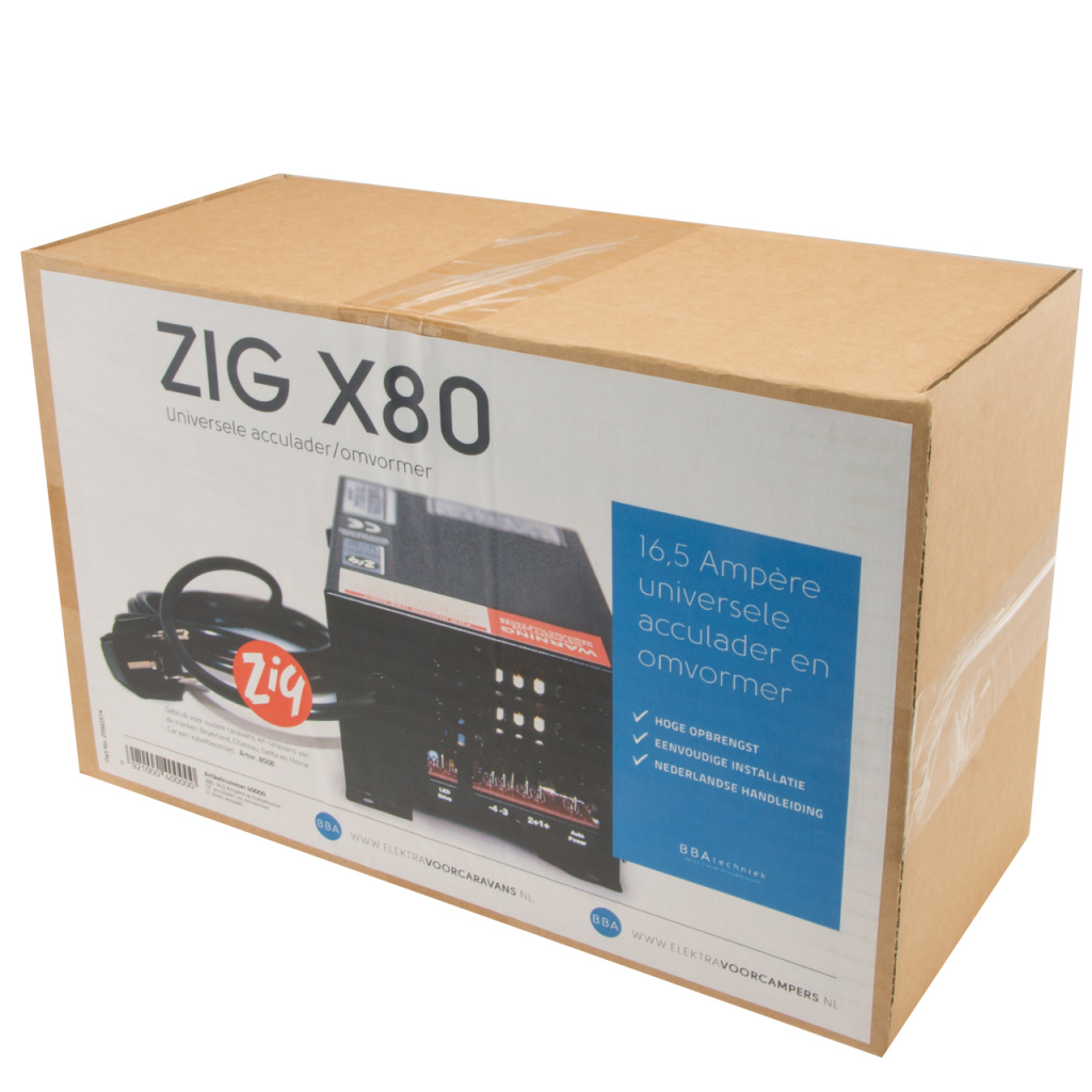 BBAtechniek - ZIG X80 16.5A automatische acculader/omvormer (1x)