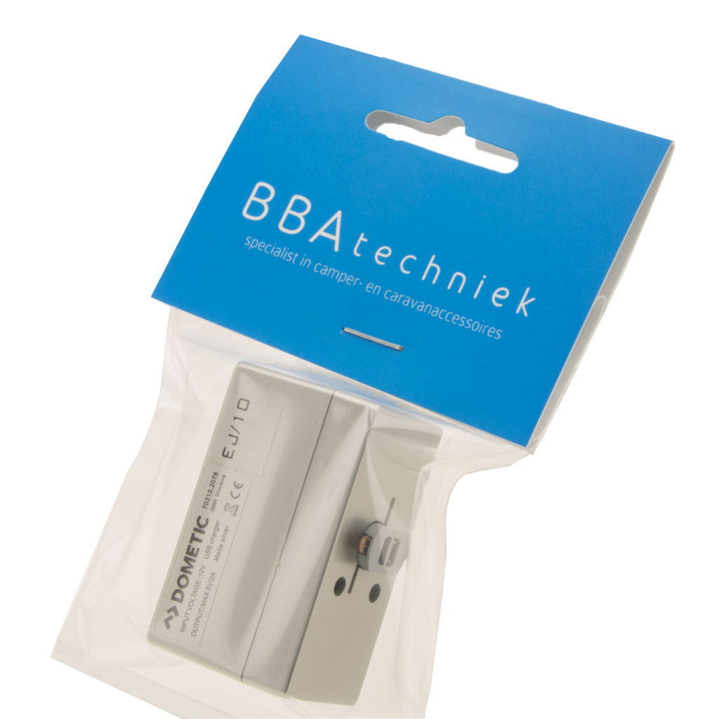 BBAtechniek - USB A-1x 5V 2A Dometic rail mat zilver (1x)