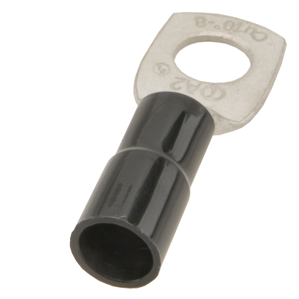 BBAtechniek - 10mm2 M8 gesloten kabeloog geïsoleerd zwart (25x)