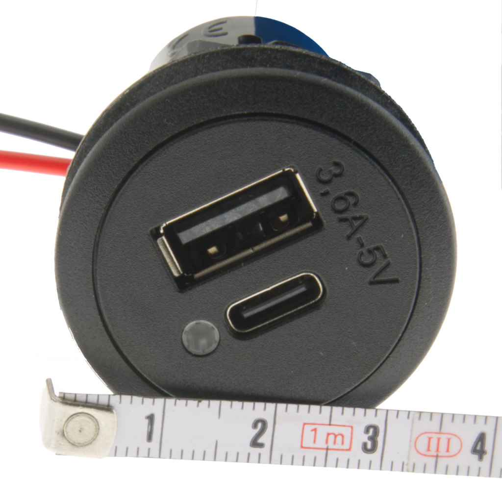BBAtechniek - USB C-1x & A-1x 5V 3.6A LED inbouw (1x)