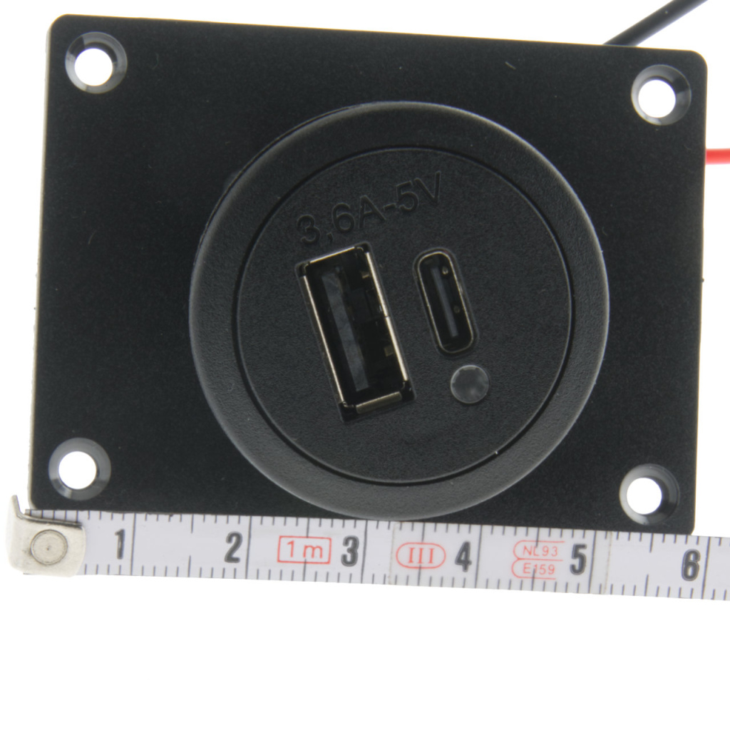 BBAtechniek - USB C-1x & A-1x 5V 3.6A LED inbouw (1x)
