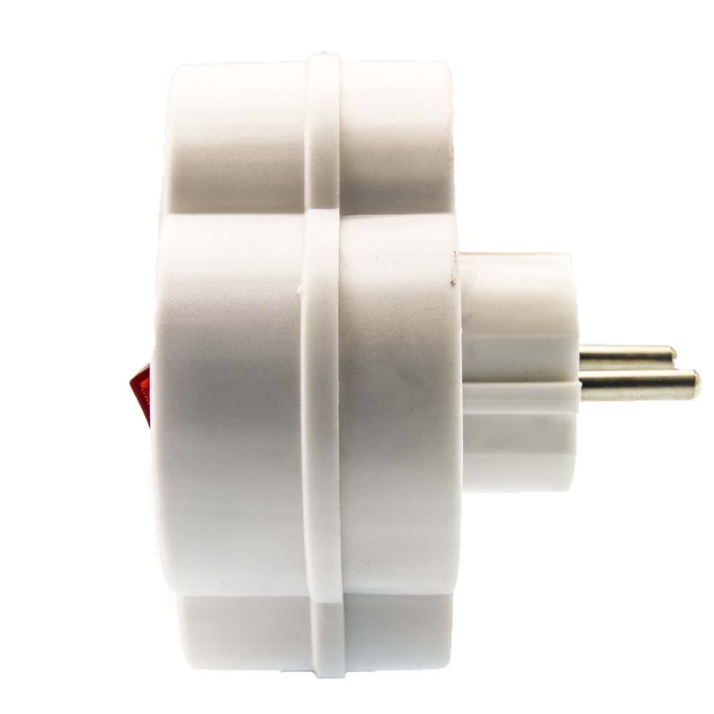 BBAtechniek - 230V RA stekker doorvoer 2x met schakelaar (1x)