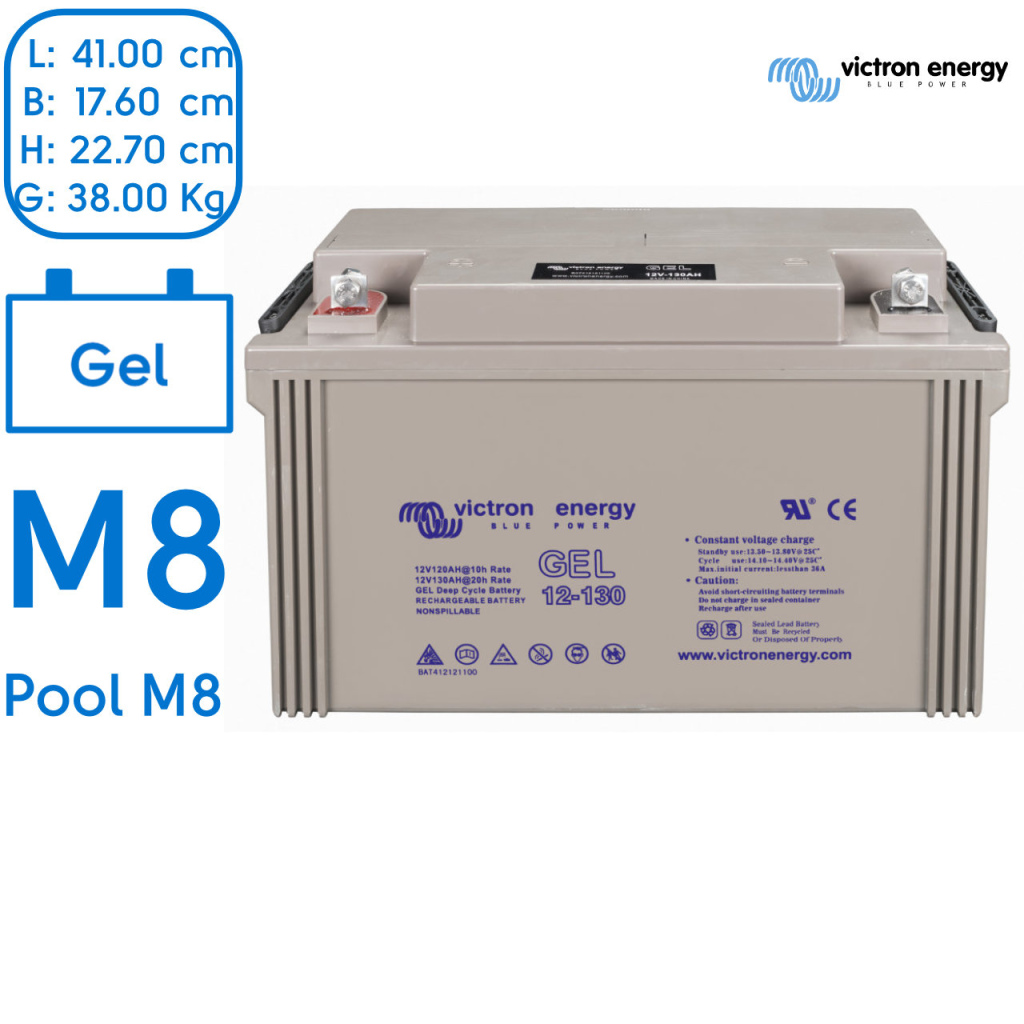 BBAtechniek - Victron Gel accu 12V 130Ah M8 (1x)