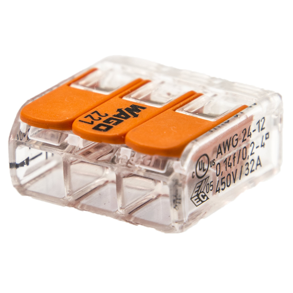 BBAtechniek - Wago verbindingsklem 221 3-voudig 0.2-4mm2 (5x)