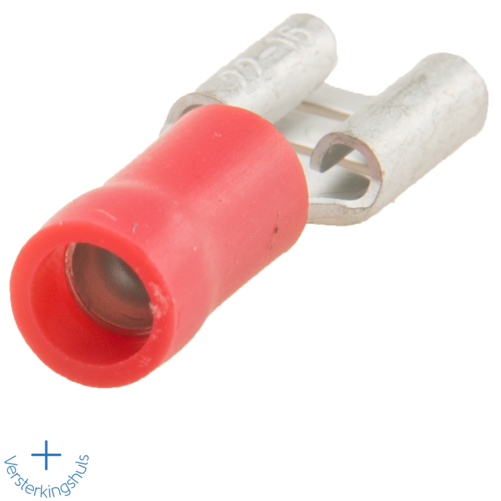 BBAtechniek - Vlakstekerhuls 6.3x0.8mm* rood (10x)