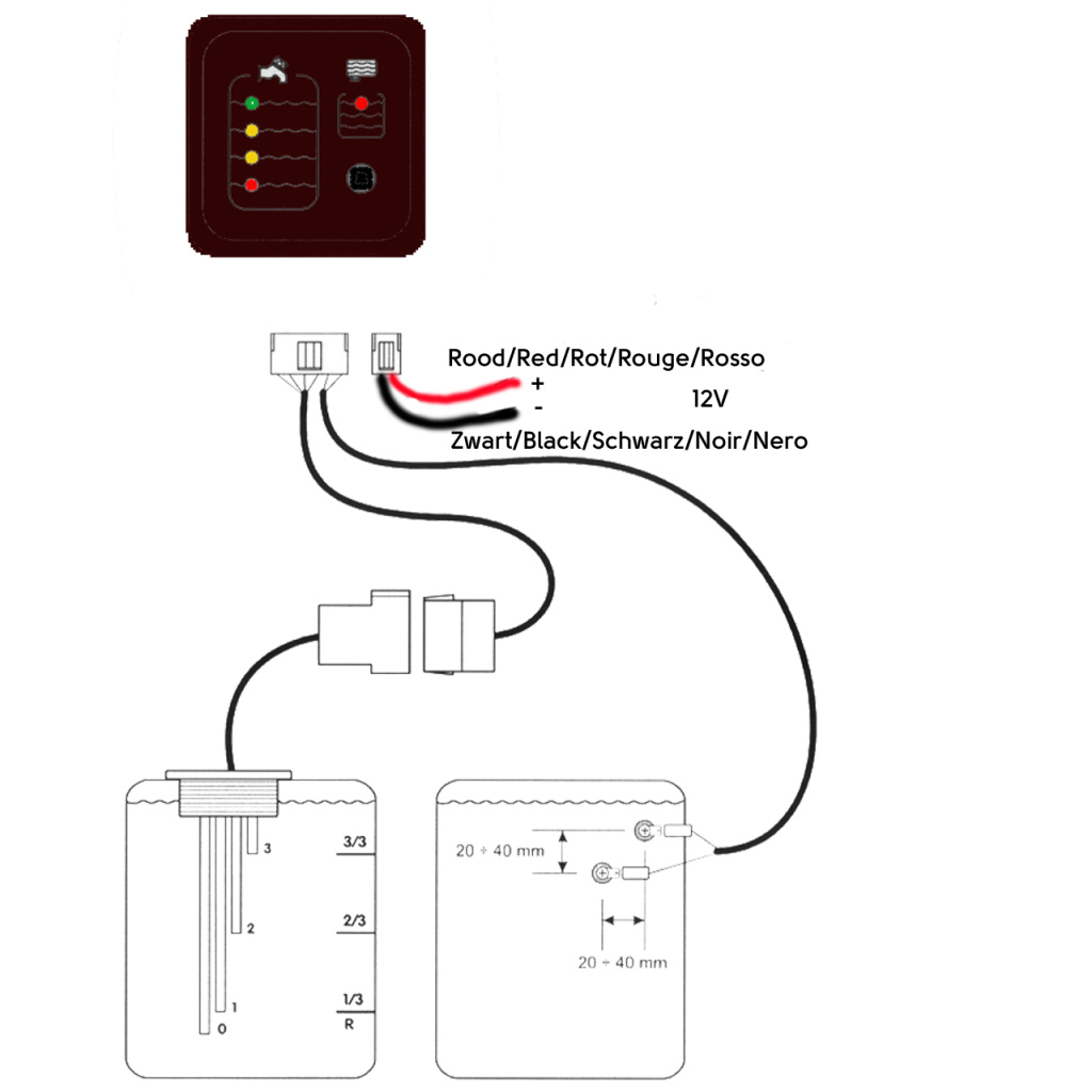 BBAtechniek - BBA schoon- en vuilwatertankmeter (1x)