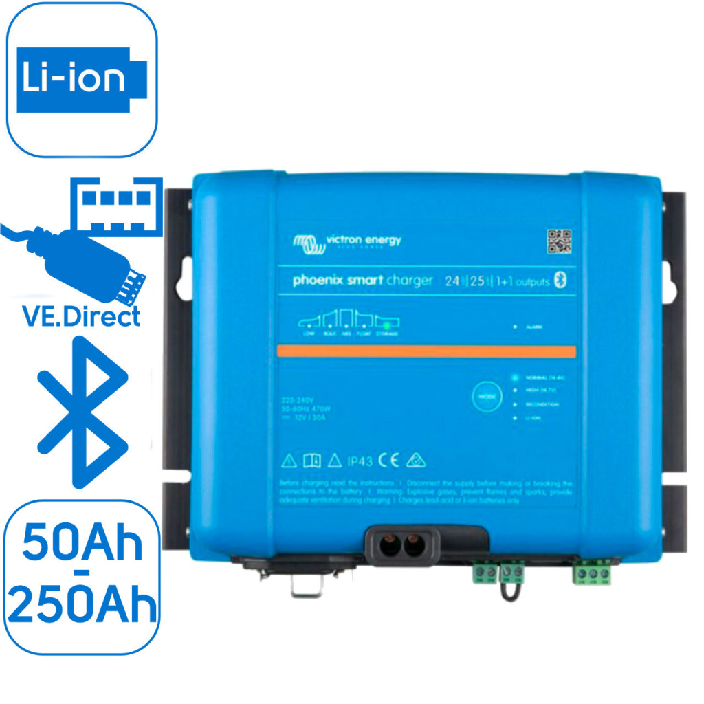 BBAtechniek - Victron Phoenix Smart lader 24/25 1+1 120-240 (1x)