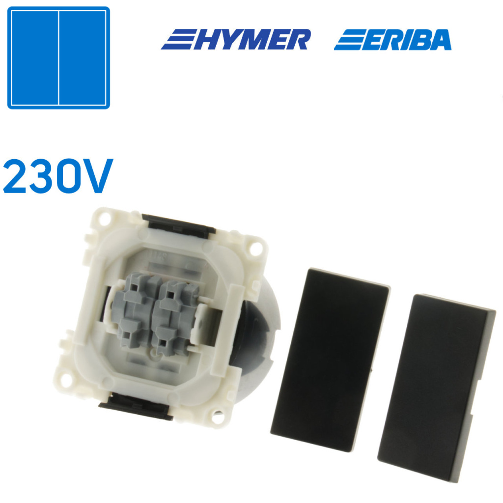 BBAtechniek - Drukvlakschakelaar dubbel 1-polig 10A S20.000 (1x)