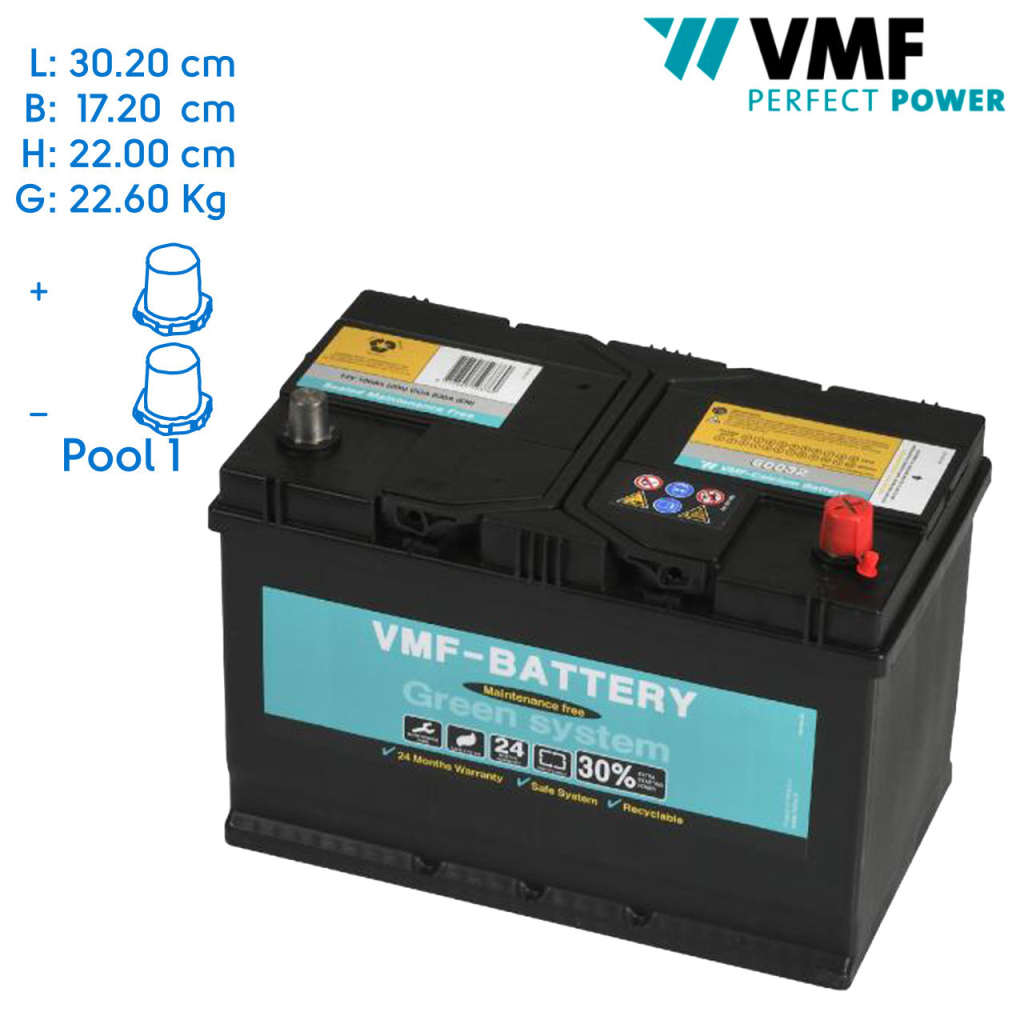 BBAtechniek - 12V 100Ah VMF start accu (1x)