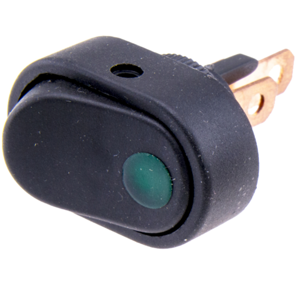 BBAtechniek - 12V 16A 3-polig On-Off schakelaar groene LED (10x)