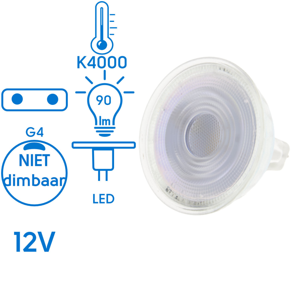 BBAtechniek - LED spot MR16 G4 12V 35W 50mmø (1x)