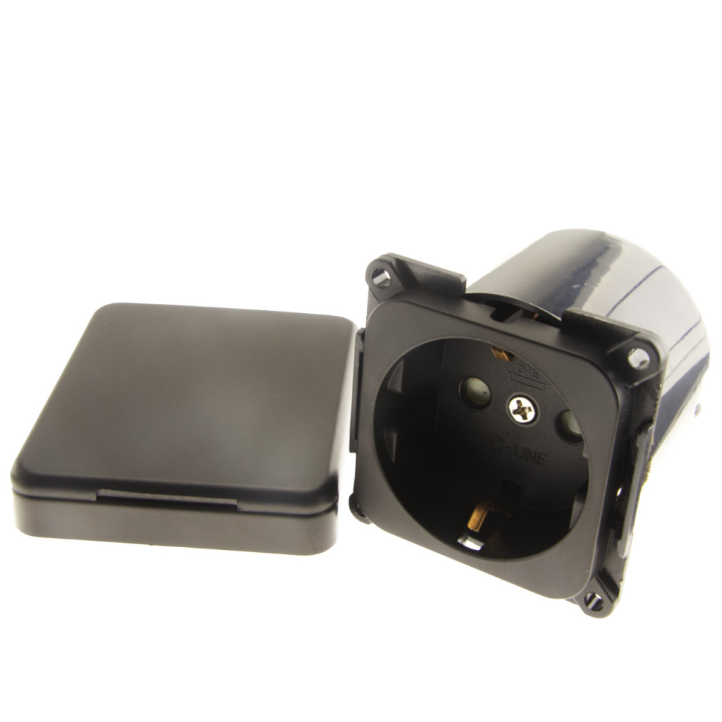 BBAtechniek - C-Line wandcontactdoos met klapdeksel (1x)