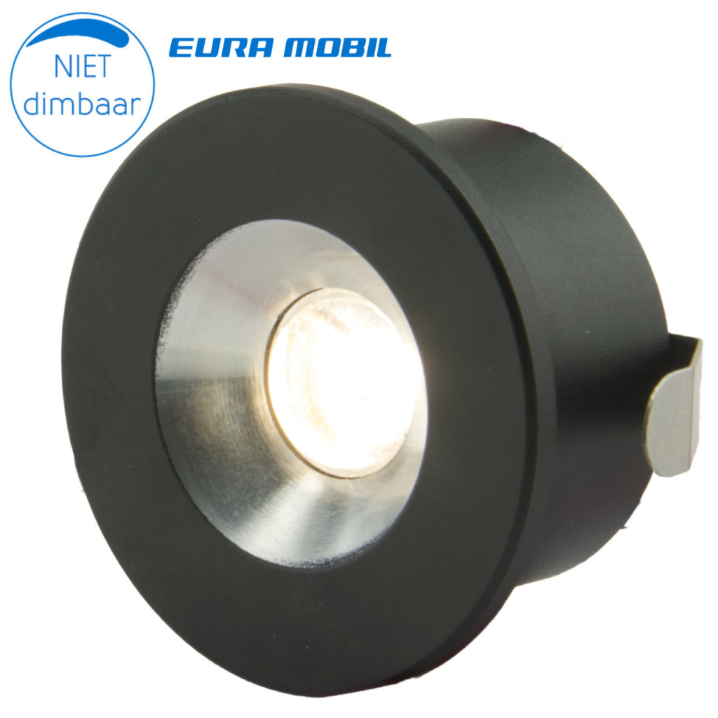 BBAtechniek - Cagliari LED inbouwspot 12V 1.47W zwart (1x)