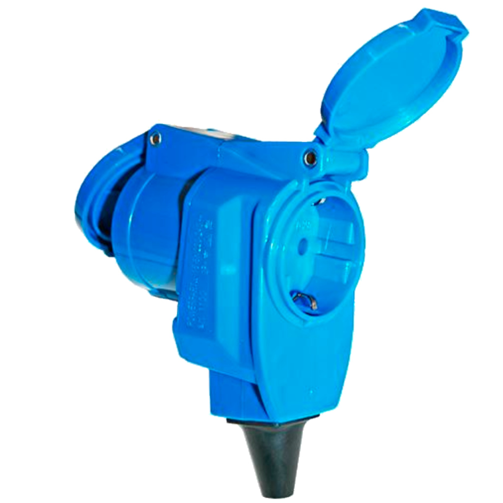 BBAtechniek - Haakse koppeling CEE / Schuko 2 uitgangen (1x)