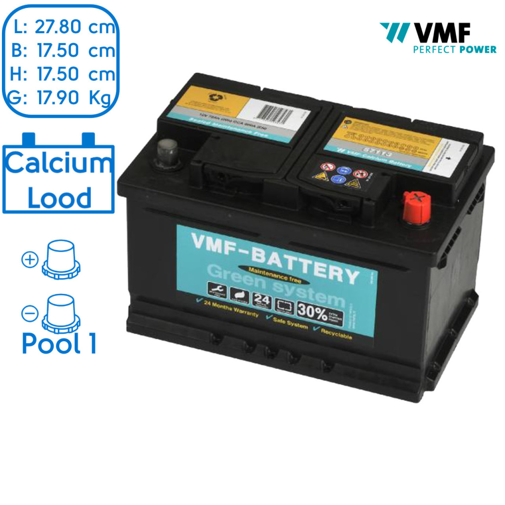 BBAtechniek - 12V 72A VMF start accu (1x)