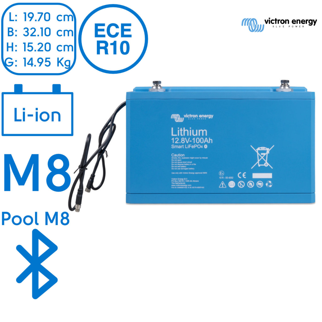 BBAtechniek - Victron lithium accu 12.8V 100Ah Smart (1x)