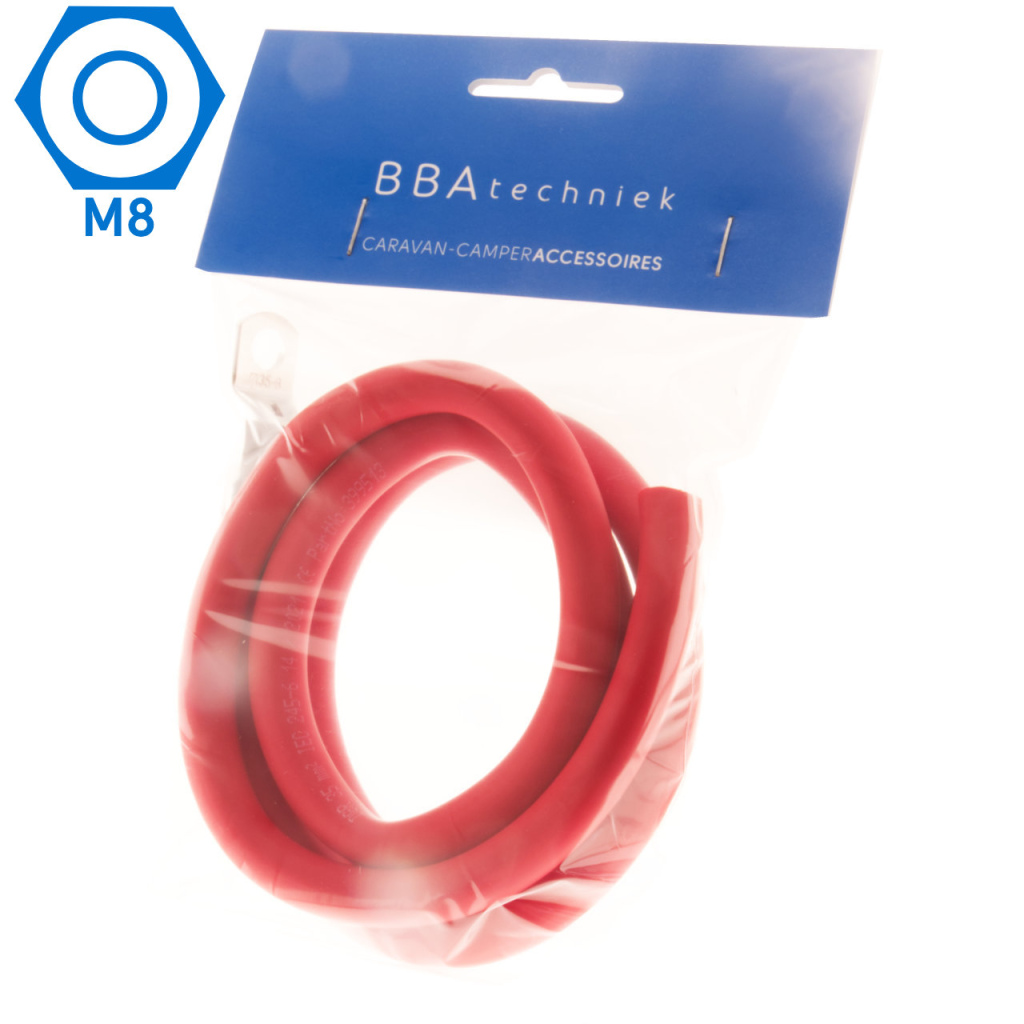 BBAtechniek - 35mm2 accu kabel flexibel rood M8 (1m)