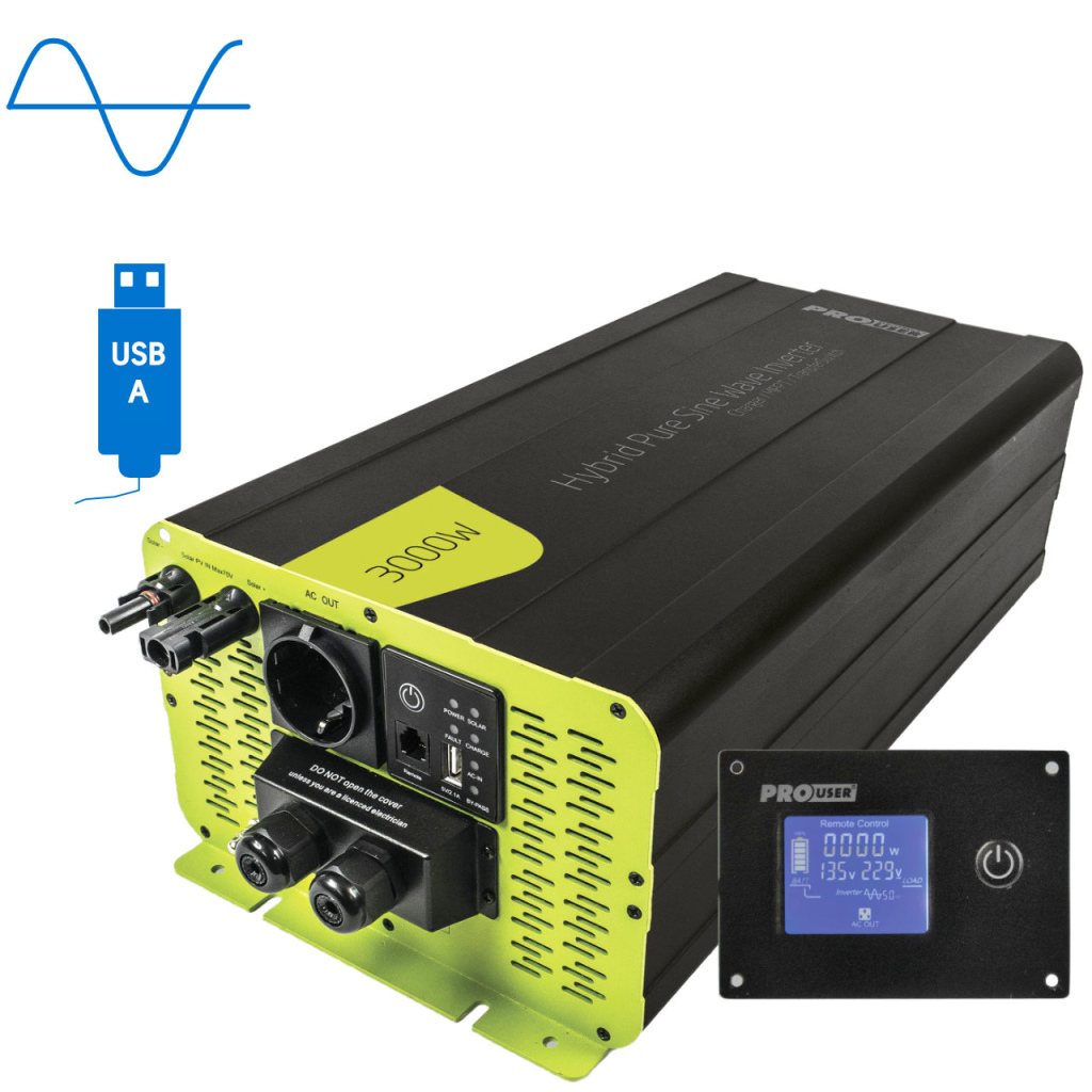 BBAtechniek - Pro-User PSI3000TX Hybride zuivere sinus (1x)